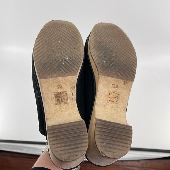 LOFT leather slip on mule Swedish style wooden sole clogs sz 7.5 - Picture 6 of 7